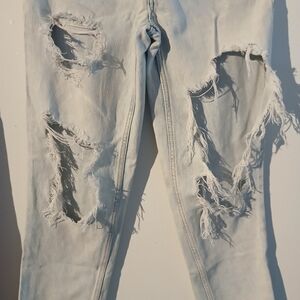 Distressed Light Blue Jeans